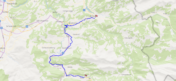 Streckenverlauf Weißenfluh Alpenrunde